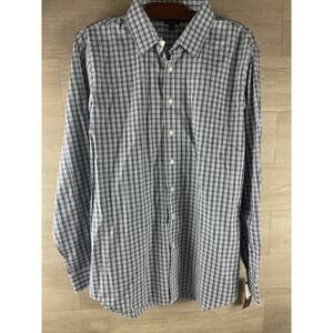Apt 9 Big & Tall Collar Shirt-Size LT Button Up Long Sleeve Blue $56 Tag NEW
